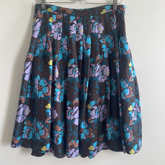 Saks Fifth Avenue Women's Floral A-Line Silk Skirt Size 10 Multicolor - Picture 4 of 7